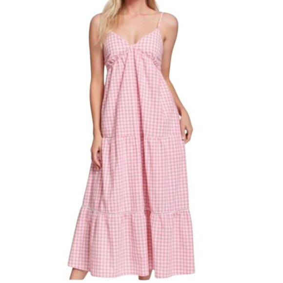 Lost & Wonder Lets Go on‎ a Date Tiered Gingham Smocked Dress Size M Babydoll - Picture 2 of 14